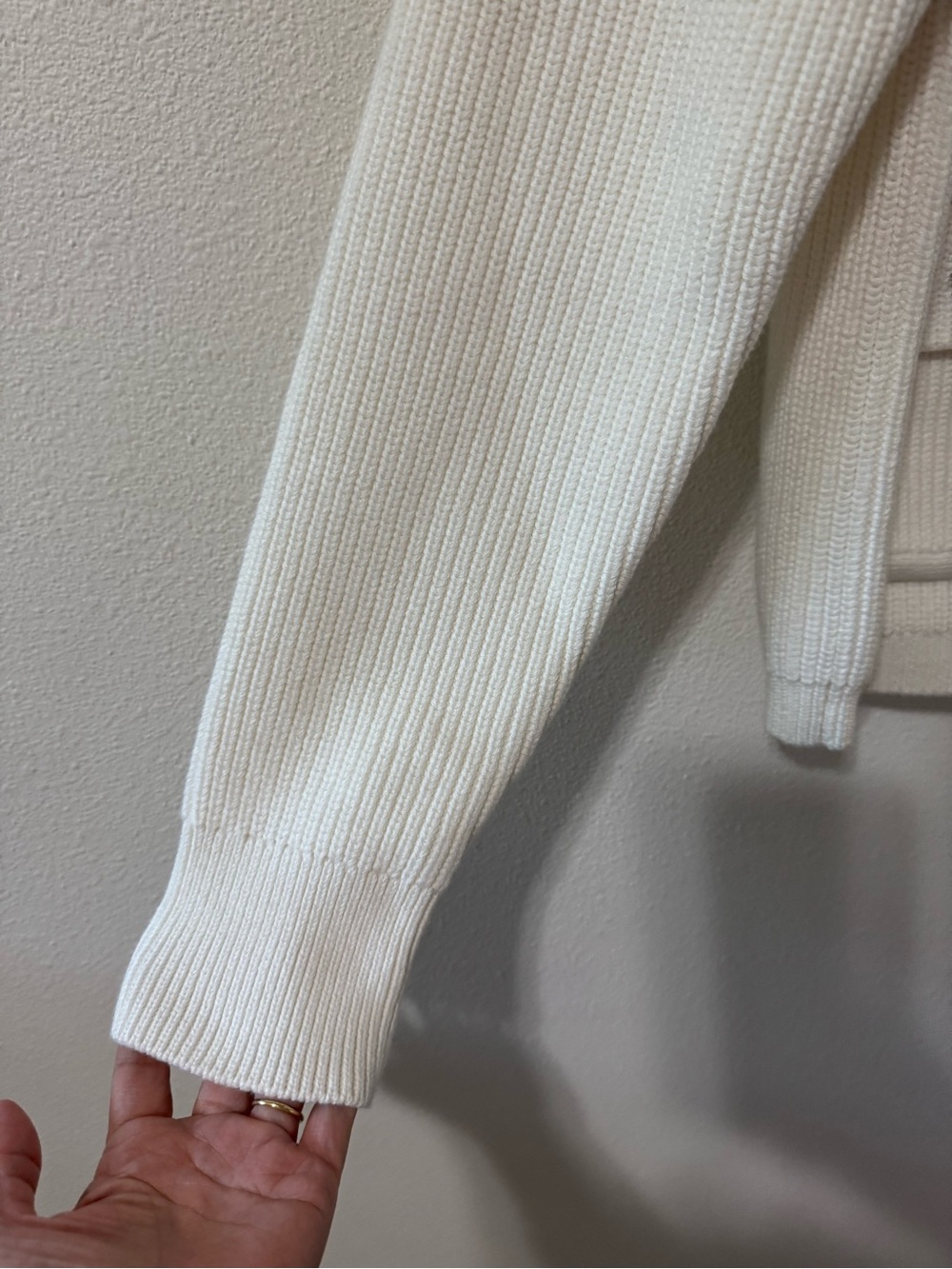 J Crew Four-Pocket Cardigan Lady Jacket White Chunky Ribbed Knit 2025-Small - Picture 6 of 10
